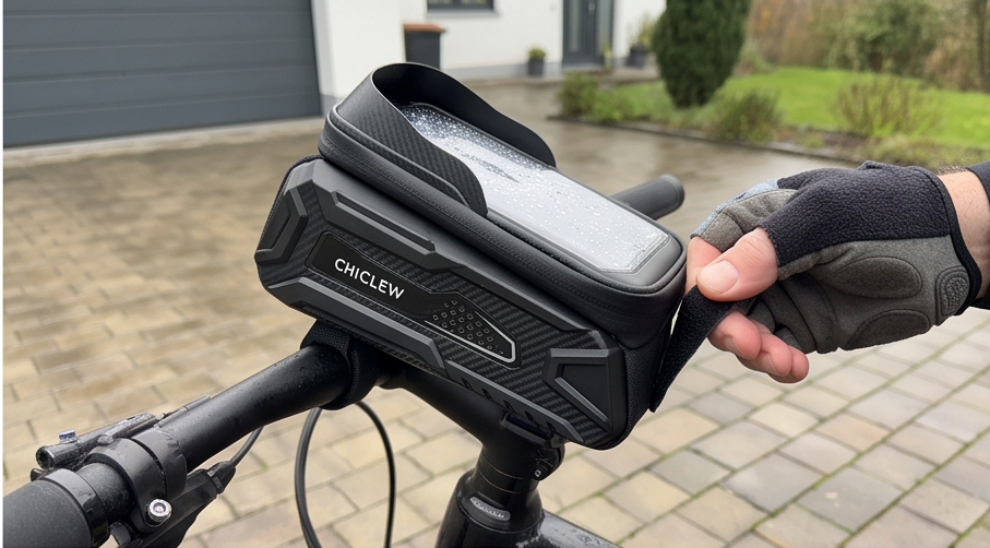 CHICLEW Fahrradtasche M30 im Test: Wasserdichte Rahmentasche mit Touchscreen für Smartphones bis 6,8 Zoll