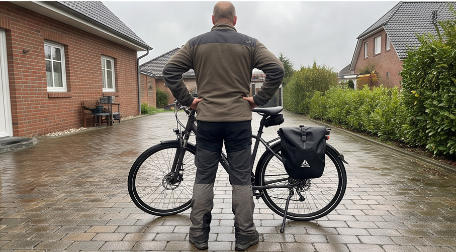 freithal 2in1 traveller fahrradtasche während der Nutzung