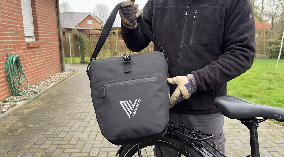 mivelo 2in1 fahrradtasche capax in der Anwendung