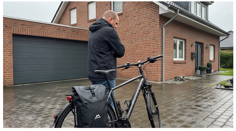 nextcover 3in1 aquashield fahrradtasche im praktischen Einsatz