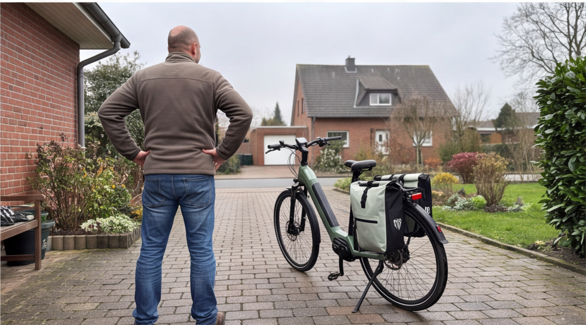 radgeist gepaecktraegertasche mit kuehlfunktion Detailansicht beim Testen