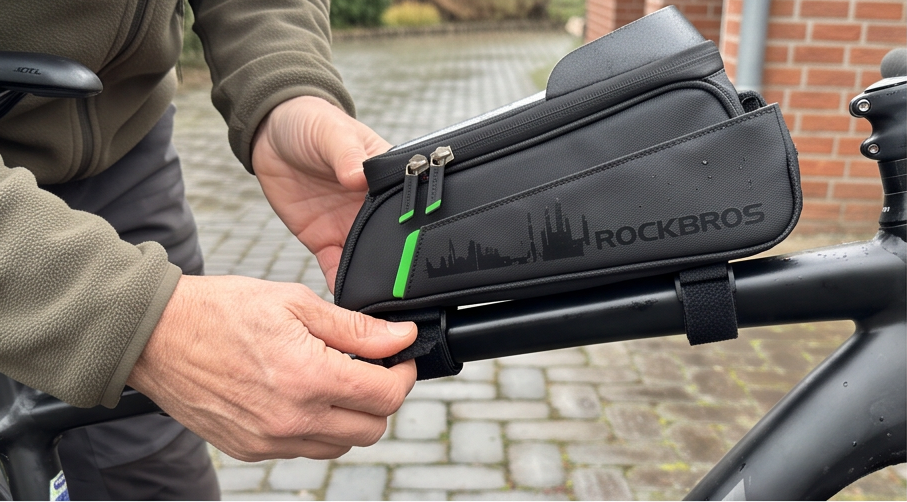 ROCKBROS Fahrrad Rahmentasche 029-1BK im Test: Wasserdichte Handytasche für Smartphones bis 7 Zoll