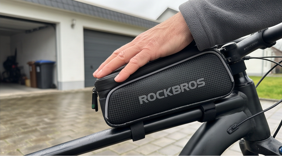 ROCKBROS Fahrrad Rahmentasche im Test: Wasserdicht und vielseitig für Smartphones bis 6,5 Zoll