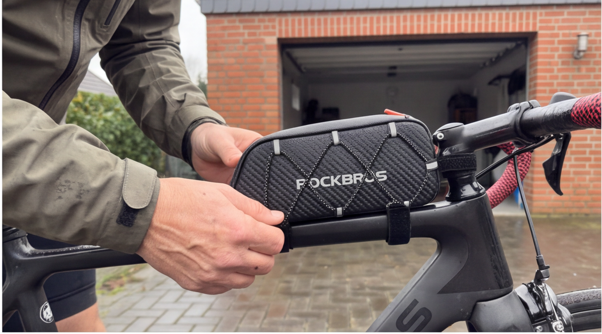 ROCKBROS Rahmentasche im Test: Funktionale Oberrohrtasche für Fahrradzubehör