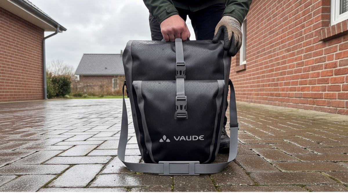 VAUDE Aqua Back Plus im Test: Wasserdichte Fahrradtaschen mit 51L Volumen