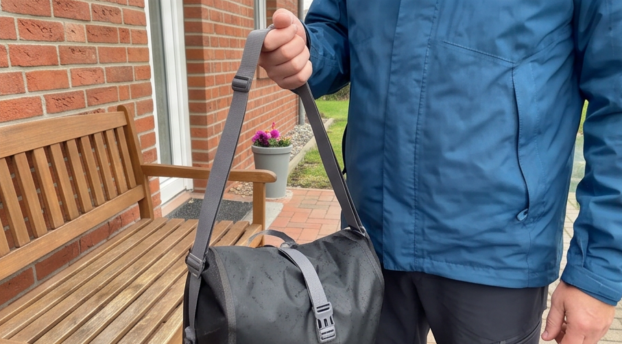 vaude aqua back single 24 l schwarz während der Nutzung
