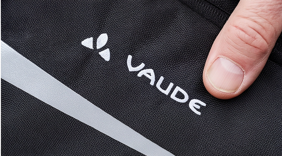 vaude triangle bag rahmentaschen Detailansicht beim Testen